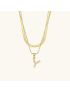 Opal Charm - LayeRed Gold Initial Necklace
