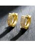 Radiant Zircon Pave Hoop Earrings