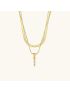 Opal Charm - LayeRed Gold Initial Necklace