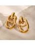 Aven Double Link Gold Earrings