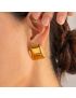 Bold Wave - Sculpted Gold Earrings