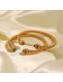 Thea Gemstone Gold Cuff