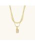 Opal Charm - LayeRed Gold Initial Necklace