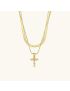 Opal Charm - LayeRed Gold Initial Necklace