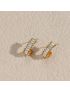 Nova Baguette - Gold Diamond Simulant Earrings