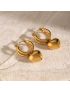 Heart Drop Gold Earrings