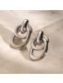 Aven Double Link Gold Earrings