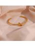Knot Charm Gold Bangle