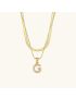 Opal Charm - LayeRed Gold Initial Necklace