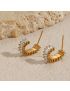 Nova Baguette - Gold Diamond Simulant Earrings