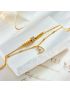 Golden Charm Heart Bracelet - Double Layer Chain