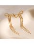 Graceful Gold Bow Drop Earrings