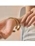 Thea Gemstone Gold Cuff