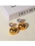 Lyra Gold Dome Earrings