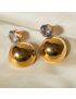 Lyra Gold Dome Earrings