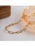 Modern Link - Gold Paperclip Chain Necklace