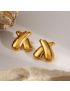 Bold Crossed Layer Earrings - Gold & Silver