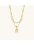Opal Charm - LayeRed Gold Initial Necklace