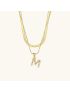 Opal Charm - LayeRed Gold Initial Necklace