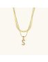 Opal Charm - LayeRed Gold Initial Necklace