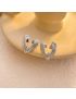 Sculpted Heart Stud Earrings