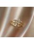 Dual Cross Zircon Ring - Minimalist Copper Band