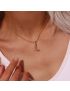 Celeste - Gold Pearl Letter Necklace