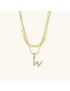 Opal Charm - LayeRed Gold Initial Necklace