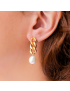Aurelia Chain Pearl Earrings
