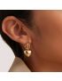 Heart Drop Gold Earrings