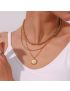 Celestial Glow - Gold Medallion Necklace