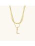 Opal Charm - LayeRed Gold Initial Necklace
