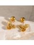 Golden Pansy Drop Earrings