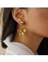 Golden Pansy Drop Earrings