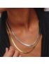 Sleek Grace - Gold Herringbone Necklace