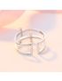 Dual Cross Zircon Ring - Minimalist Copper Band