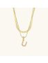 Opal Charm - LayeRed Gold Initial Necklace