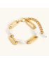 Isla Pearl Link Gold Bracelet