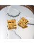 Zara Grid Gold Earrings