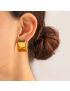 Bold Wave - Sculpted Gold Earrings