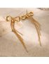 Graceful Gold Bow Drop Earrings