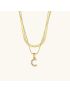 Opal Charm - LayeRed Gold Initial Necklace