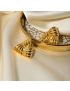 Elise Triangular Gold Earrings