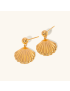 Golden Seashell Charm Earrings