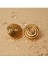 Luxe Spiral - Gold Round Earrings