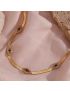 Mystic Eye - Gold Herringbone Necklace