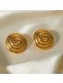 Luxe Spiral - Gold Round Earrings