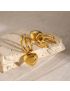 Heart Drop Gold Earrings