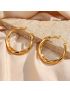 Astra Wave - Sculpted Gold Hoop Earrings