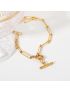 Joyce - Bold Toggle Clasp Gold Necklace